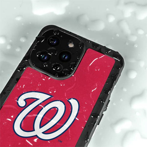 MLB Washington Nationals - Solid Distressed iPhone 15 Pro Waterproof Case